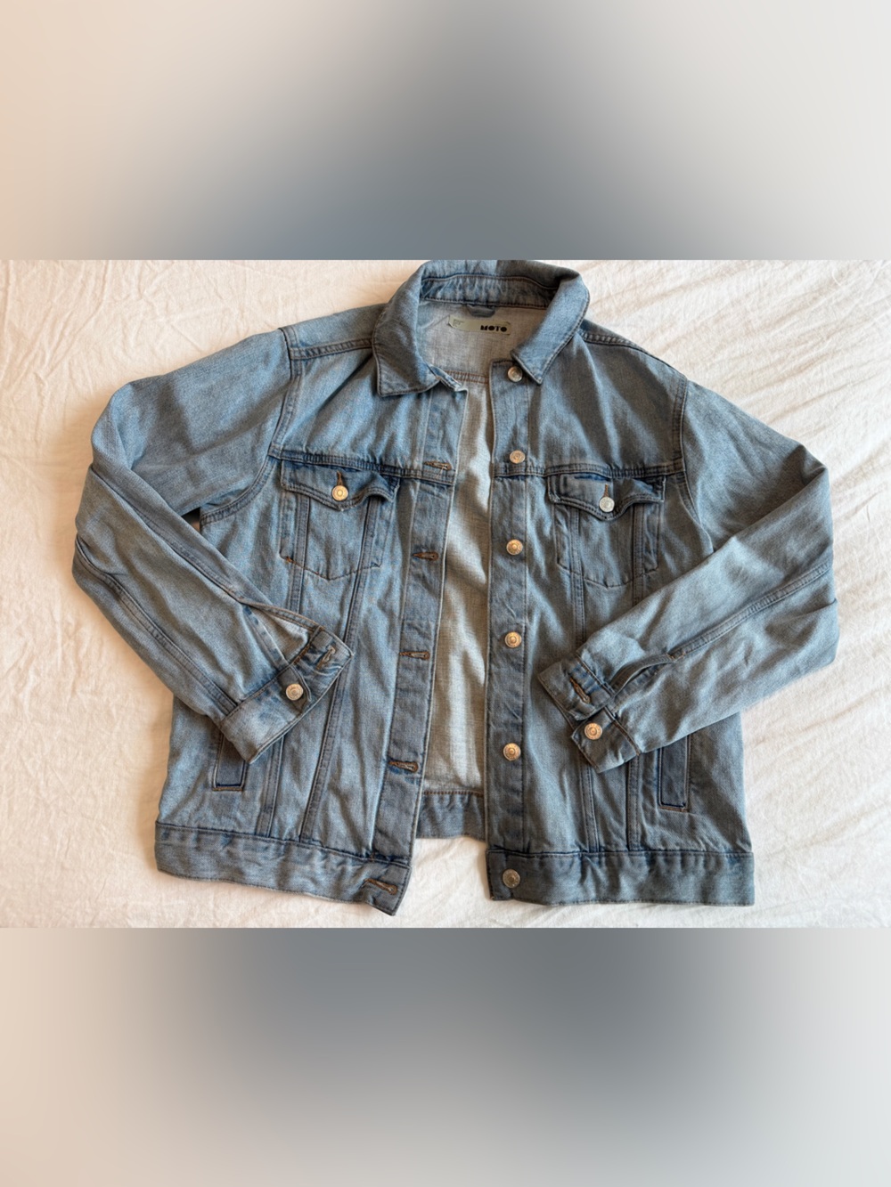 Topshop Light Wash Denim Jean Jacket